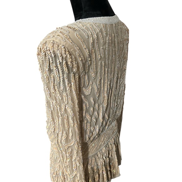 Vintage Oleg Cassini Beaded Jacket - Size 8 - Picture 4 of 4